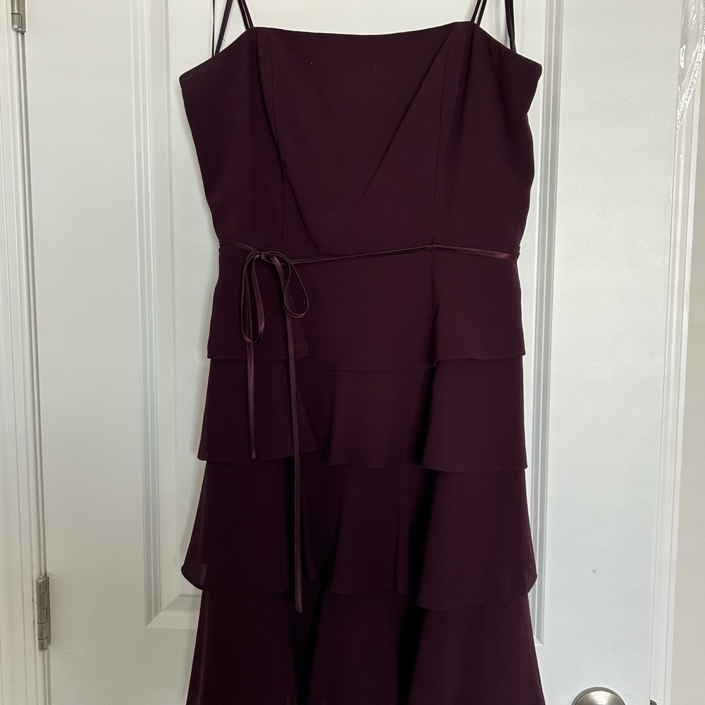 S.L. Fashions Deep Purple Tiered Mini Dress